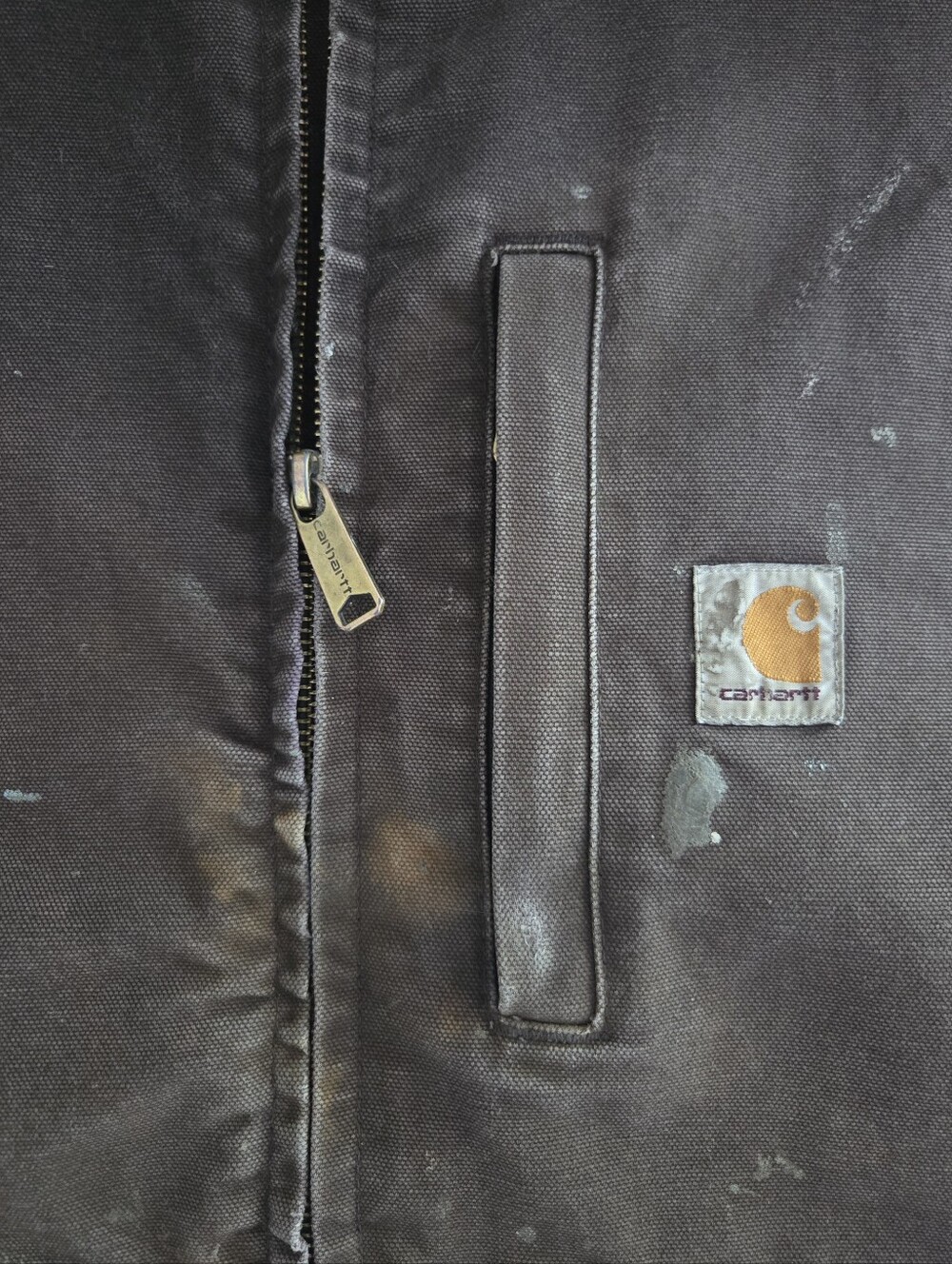 Carhartt Dark Brown Sherpa Lined Duck Vest Distressed Workwear Mens Size 2 XL - Picture 5 of 16